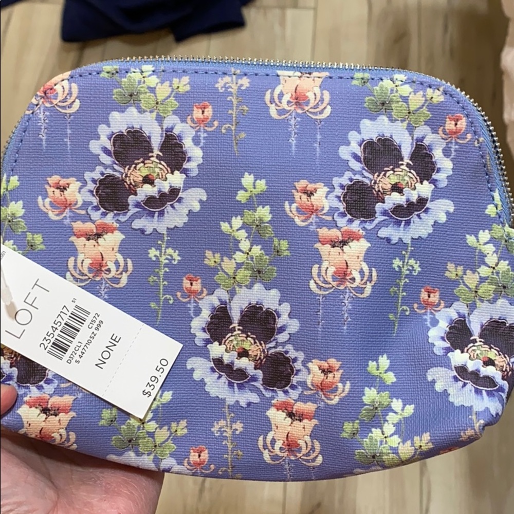 Small Floral Blue Pouch